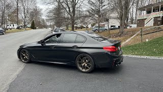 I LOWERED MY BMY 540I G30 ON HampR SPRINGS LOOKS INSANE [upl. by Enylekcaj]