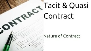 What are Tacit and Quasi Contract  Nature of Contract  Types of Contract  CA CPT  CS amp CMA [upl. by Syah]