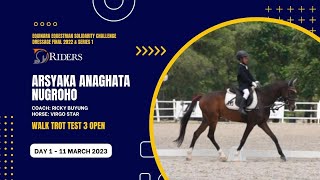 DAY 1  Walk Trot Test 3 Open  Arsyaka Anaghata Nugroho  Virgo Star [upl. by Ernesto24]