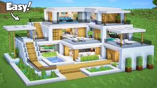 Minecraft How to Build a Modern House Tutorial Easy 46  Interior in Description [upl. by Stroup]