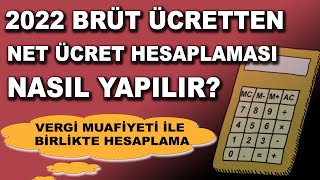 2022 Brüt Ücretten Net Ücret Hesaplama Asgari Ücret Örneği İle [upl. by Aicertal265]