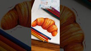 I wanna to eat a croissant too🥐🇫🇷 croissant food fooddrawing colourpencil [upl. by Asirehc]