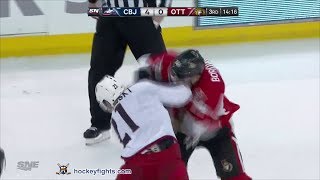 James Wisniewski vs Mark Borowiecki Nov 17 2013 [upl. by Adnamahs]