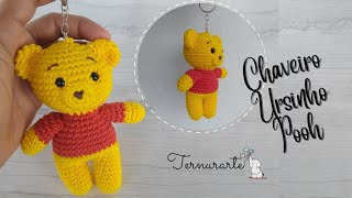 passo a passo Mini ursinho Pooh em crochÃª amigurumi Chaveiro porta maternidade ou mÃ³bile [upl. by Nodnnarb]