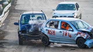 Banger Racing Angmering Oval Raceway CB Contact 04022018 [upl. by Fonz874]