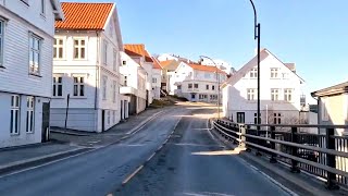 Driving in Farsund Norway  Cozy Mountainous Small Town by the Coast in Southern Norway [upl. by Halivah]