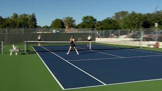 TotinoGrace Girls Tennis Sweeps Osseo [upl. by Elocyn163]