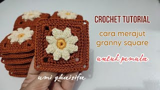 Cara merajut granny square untuk pemula [upl. by Holtorf]