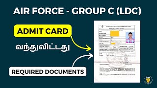 Air Force Group C Documents Required 🔥 LDC admit card 2024  Avadi IAF Station [upl. by Seline66]