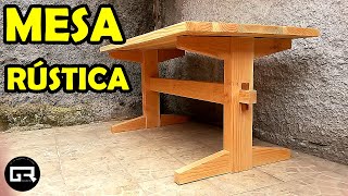 MESA DE MADERA RUSTICA COMO HACER WOODEN TABLE [upl. by Hiroshi]