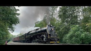 Reading amp Northern T1 2102 Steam Engine Charging Through North White Haven on Iron Horse Rambles [upl. by Naamann]