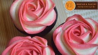 TWO TONE ROSETTE BUTTERCREAM  Ep 31  Mortar and Pastry [upl. by Shih791]