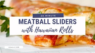 Easy Meatball Hawaiian Roll Sliders Recipe [upl. by Aerdnaek]