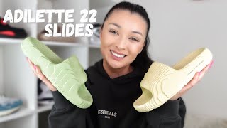 New Adidas Adilette 22 Slide Review On Foot amp Upcoming Colour ways [upl. by Aivataj]