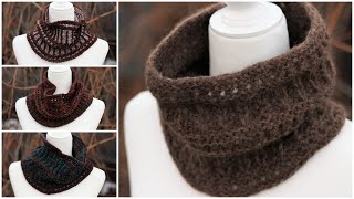 Sticks and Stones Cowl Loom Knitting Pattern Tutorial [upl. by Prud]