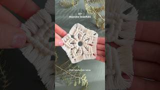 Macrame Snowflake Christmas Ornament diy decoration flower star crafts shortsvideo rope yarn [upl. by Itsirc]