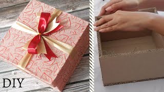 DIY How to make gift Box using cardboard  gift box tutorial [upl. by Francene912]