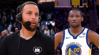 Steph Praises Jonathan Kuminga for Tying a Franchise Record with an 1111 100 Post Interview [upl. by Eednac952]