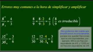 Simplificación y amplificación de fracciones [upl. by Zoha]