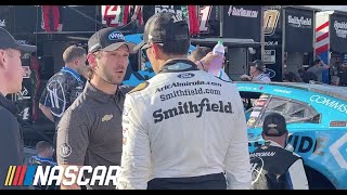 Daniel Suarez and Aric Almirola have words after Martinsville  NASCAR [upl. by Icnarf]