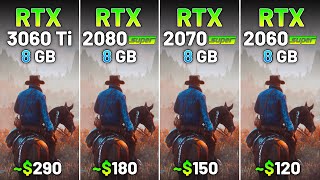 RTX 3060 Ti vs RTX 2080 SUPER vs RTX 2070 SUPER vs RTX 2060 SUPER  Test in 12 Games in 2024 [upl. by Marybelle]