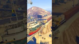 Train VS Ship shorts gta train gaming games grandtheftauto boat [upl. by Yeta22]