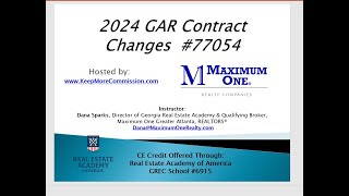 2024 Georgia Association of REALTORS GAR Contract Changes  CE Class newGARcontracts [upl. by Yrrap]