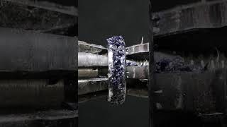 Blue goldstone on titanium handmade titanium ringmaker [upl. by Urbano]