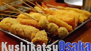 Most Popular Kushikatsu deep fried skewers chain restaurant in Osaka Japan  Daruma だるま なんば本店 [upl. by Airual]