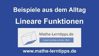 Lineare Funktionen im Alltag  mathelerntippsde [upl. by Htidirrem]