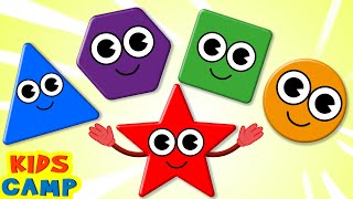 Learn Shapes for Kids with Circle Square Triangle  Fun Learning Videos  kidscamp [upl. by Mascia]