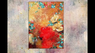 How to Paint Textured Abstract Flowers  Step by Step TutorialMariArtHome [upl. by Ibot]