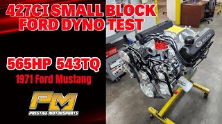 565HP Drop In Ready 427 Ford Dyno Testing for Johns 71 Mustang at Prestige Motorsports [upl. by Zeni]