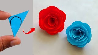 HOW TO MAKE JISOOs FLOWER 🌹 Paper Flower Making Step By Step  DIY Origami Flower [upl. by Sinegra]