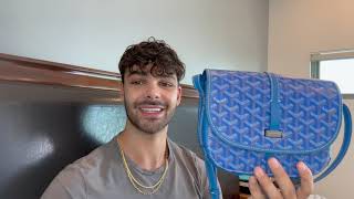 GOYARD BELVEDERE PM II REVIEW IN SKY BLUE [upl. by Yelrehs]