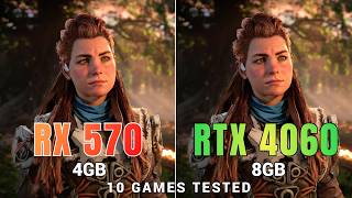 AMD RX 570 vs Nvidia RTX 4060  10 Games Test  How Much Performance Increase If You Upgrade [upl. by Leighland]