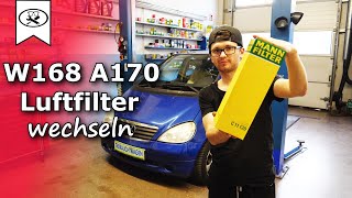 MB W168 A170 CDI Luftfilter wechseln  MB W168 A170 CDI Change the air filter  VitjaWolf  Tutorial [upl. by Ecirtaed]