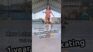 Day 1 vs 1 year of roller skating progress rollerskatinggirl skate skatinggirl rollerskating [upl. by Aracat]