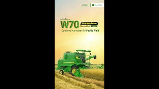 John Deere W70 Sychrosmart PowerPro Combine Harvester for Paddy Field [upl. by Hermy]