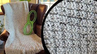 LOOM Knitting Blanket Step by Step for Beginners  Infinity Serenity Afghan Long Rectangular [upl. by Vivian875]