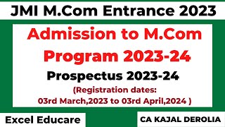 JMI Mcom Admission 2023  JMI Prospectus 2023  Jamia Millia Islamia  Mcom Application Form [upl. by Klecka]