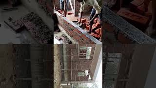 Construction technique l Brick reinforcement mesh shorts construction viralvideo [upl. by Jadwiga]