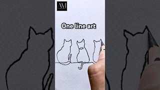 How to draw a three cat’s for one line artrussianarmy [upl. by Akirdna]