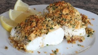 Oven Baked Cod With Ritz Cracker Topping With Butter Lemon amp Parsley [upl. by Faina682]