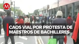 Manifestantes del Colegio de Bachilleres regresan al plantel 10 sobre Eje 1 Norte en CdMx [upl. by Brew555]