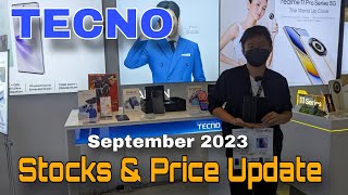 TECNO Stock amp Price Update September 2023 Tecno Phantom V Fold  Phantom X2 Series  Tecno Pova 5 [upl. by Auqenes488]