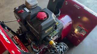 Craftsman 8hp27” snow blower startup Briggs engine [upl. by Jerrylee]