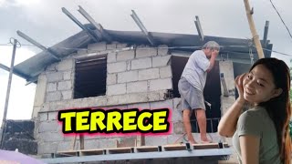 UMPISA NA SA PAGGAWA NG TERRECE SA BAHAY NINA NONA AT BADETH kuyanolivlog [upl. by Orsay724]