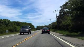 Montauk Highway NY 27 from Montauk to Montauk Point eastbound [upl. by Rehtaeh7]