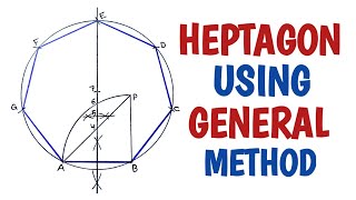 How to draw a heptagon using general method [upl. by Aydiv]